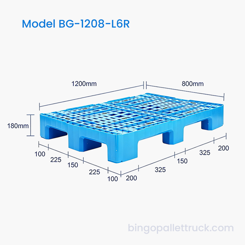 Depo için 1200x800mm Güçlendirilmiş Altı Yolluk Plastik Palet