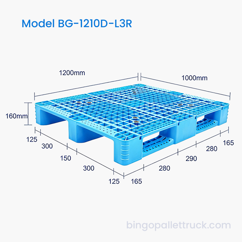 1200x1000mm 3 Yolluk Çelik Takviyeli Plastik Palet