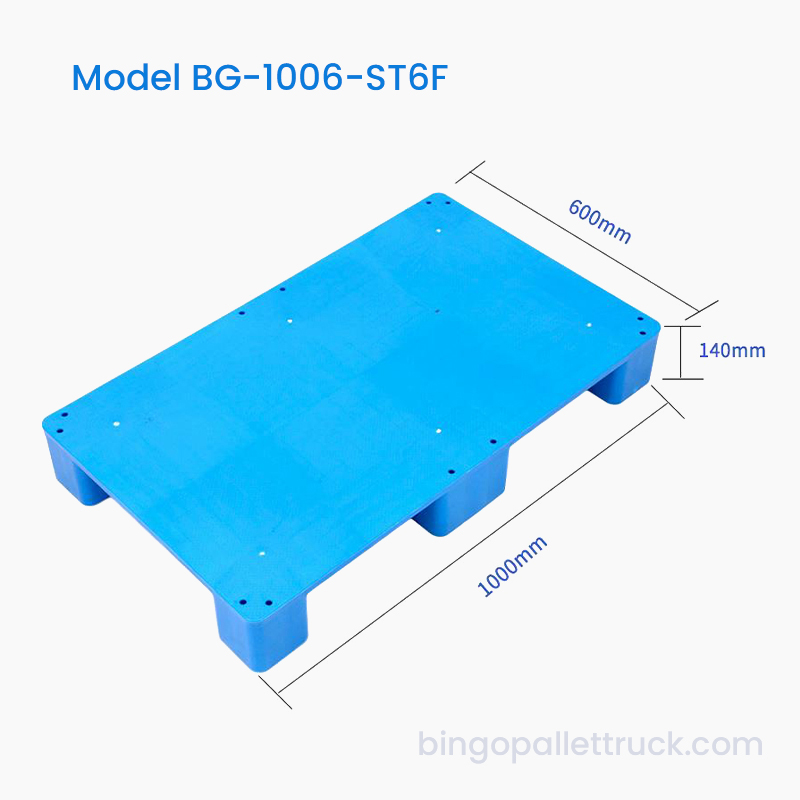 Lojistik için 1000x600mm Katı Üst Plastik Palet Altı Ayak Stili