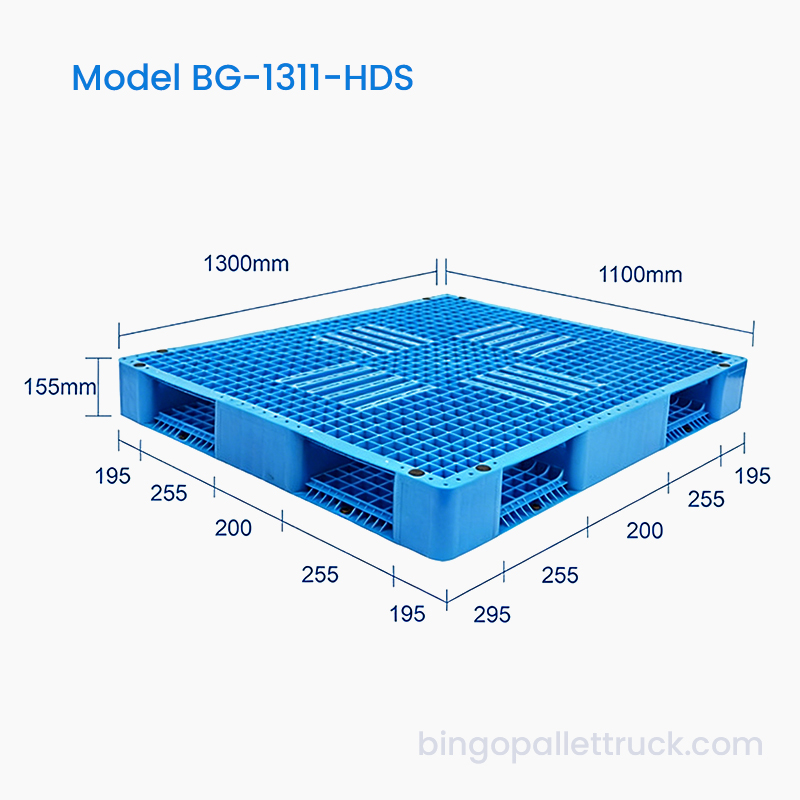 Depo için 1300x1100mm Çift Taraflı Plastik Palet