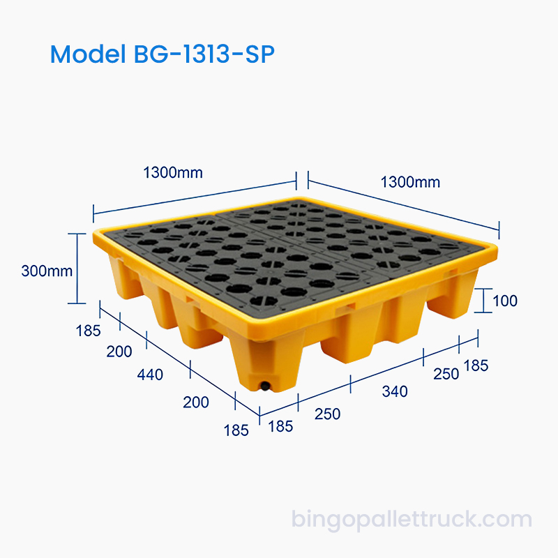 1300x1300mm 4 Varil İçin Sızdırmaz Dökülme Paleti