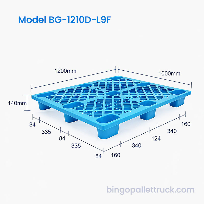 Lojistik için Kaymaz Izgara Yüzeyli 1200x1000mm Plastik Palet