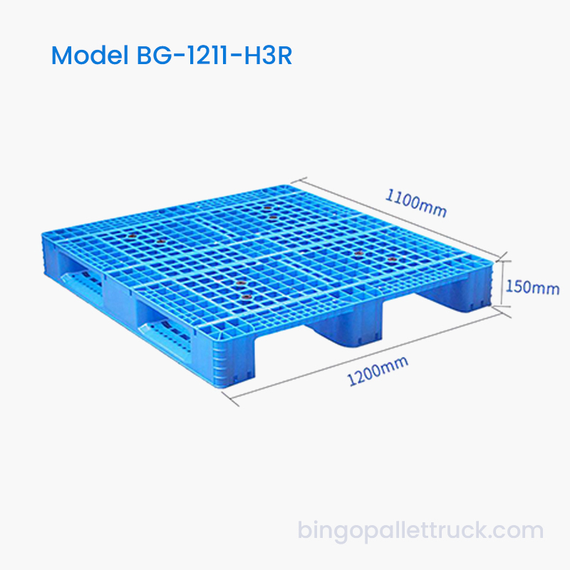 Kuru Mal Taşıma için Gıda Sınıfı HDPE 1200x1100mm Plastik Palet