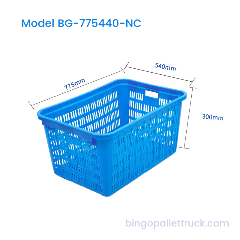 Süpermarket Meyvesi için 144L HDPE Nestable Plastik Kasa Üretim Sepeti
