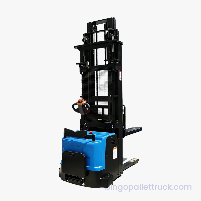 Yüksek Erişim için 2000kg EPS Üç Direkli Elektrikli Stand-on İstifleyici